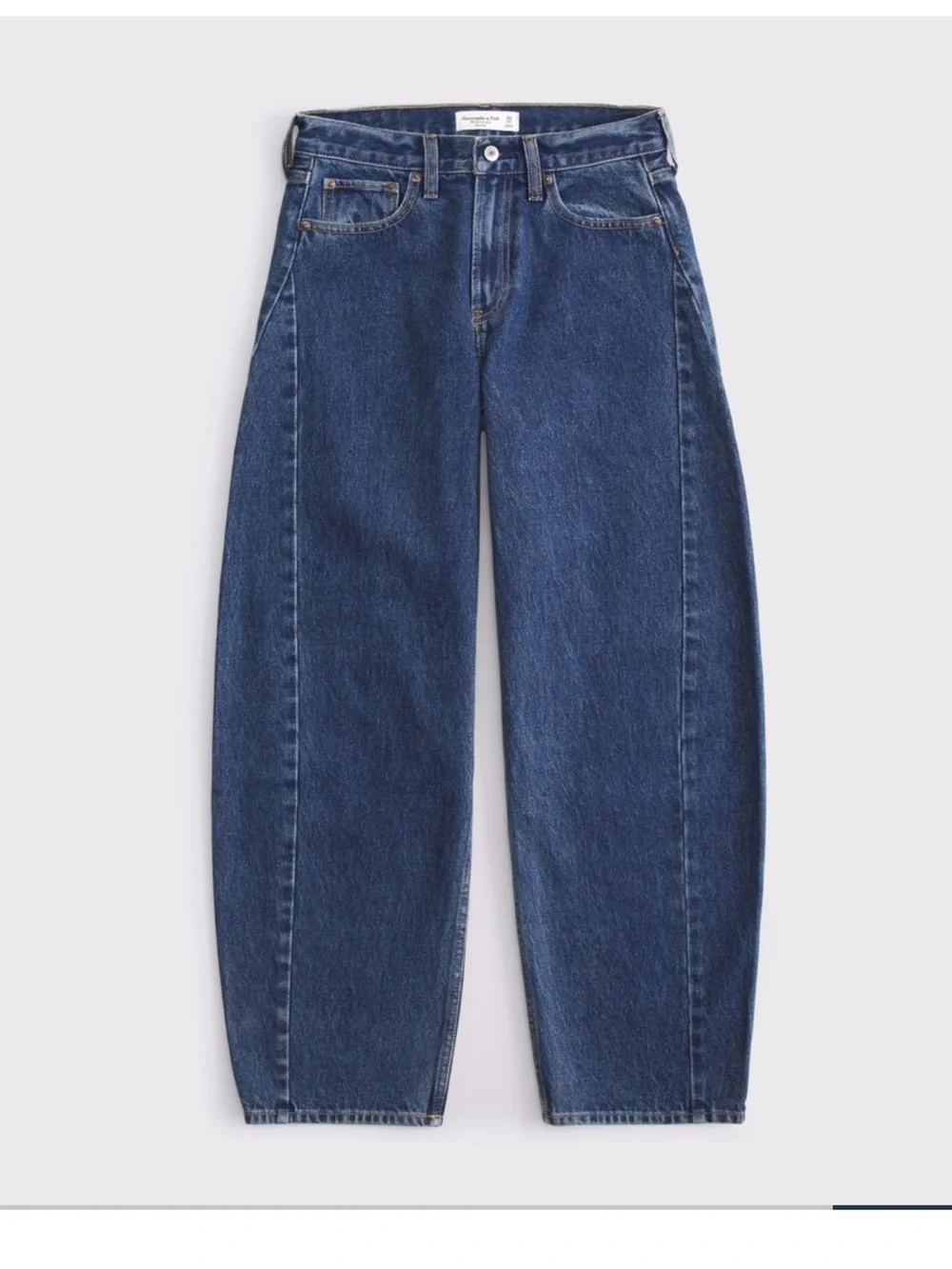Abercrombie & Fitch Dark Mid Rise Barrel Jean